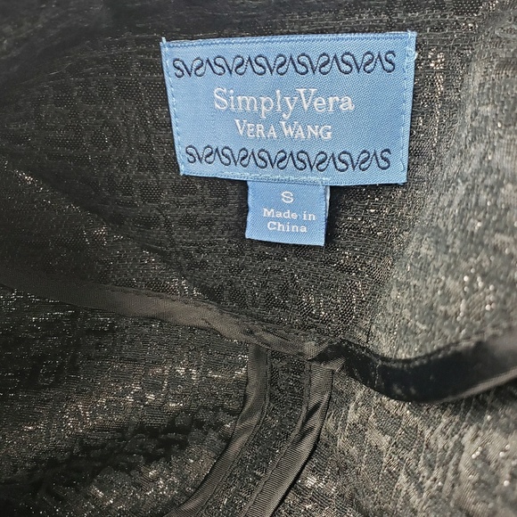 SimplyVera Wang Brocade Short Sleeve Trench Coat - Picture 7 of 8